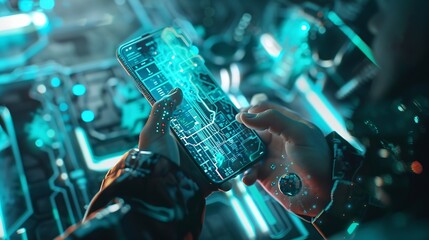 Aufkleber - Generative AI : Metaverse and Blockchain Technology Concepts. Person with an Experiences of Metaverse Virtual World