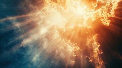 Poster - Generative AI : Abstract background, Beautiful rays of light.