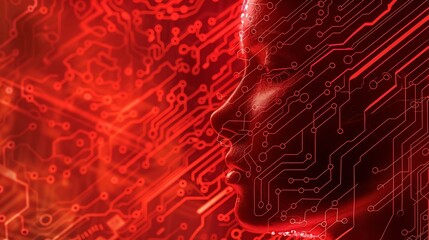 Fototapete - Generative AI : Big data and artificial intelligence concept. Machine learning and cyber mind domination concept