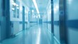 Generative AI : blur background of modern hospital ICU corridor interior, medical and healthcare concept