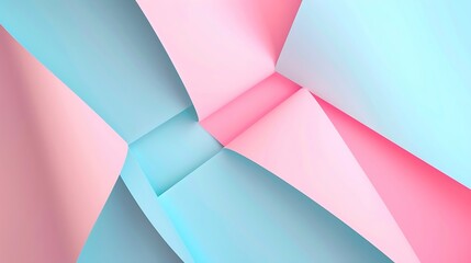 Poster - Generative AI : Abstract background of pink and blue paper, minimal geometric concept design