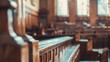 Generative AI : Beautiful blurred background of an empty courtroom.