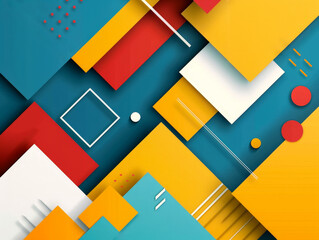 Wall Mural - A colorful abstract design with squares and rectangles in various colors