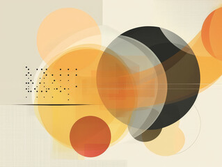 Wall Mural - A colorful abstract painting with a black circle in the middle