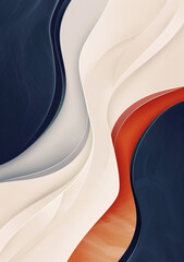 Wall Mural - A blue and white abstract painting with a red line