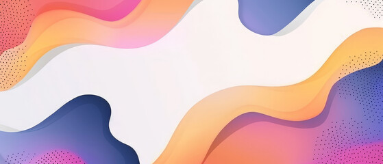 Wall Mural - A colorful, wavy background with a white background