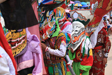 Ghost Mask And Costume Colorful Festival Phi Ta Khon Festival At Dan Sai District. Loei Province, Thailand