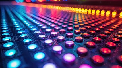 Sticker - Close-up image of LED light panel, with rainbow colors reflecting on surface