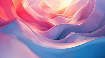 Poster - Seamless blend of soft gradients in a minimalist abstract landscape composition with a sense of tranquility and visual harmony