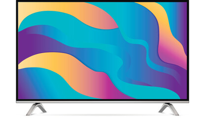 Canvas Print - Smart tv with color gradient wallpaper screen isolated on white background