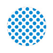 Round icon with blue dots pattern
