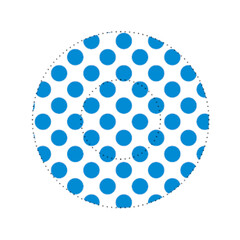 Round icon with blue dots pattern