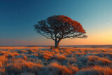 Fototapeta Kuchnia - A lone tree against a horizon
