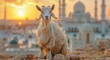 Goat with Eid Background generated with Ai Tools