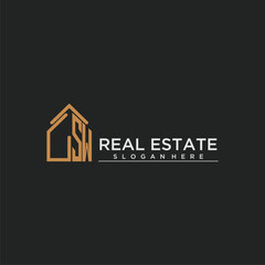 SW initial monogram logo for real estate design