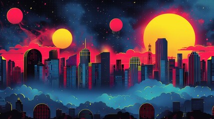 Wall Mural - Celestial Cityscape