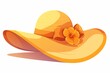 Beach hat clipart with a wide brim