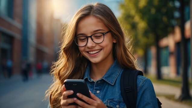 young woman texting on cell phone