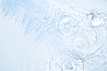 Wall Mural - the surface of the water is clear and shiny with palm leaves.