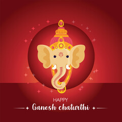 Wall Mural - Happy Ganesh Chaturthi Festival Greeting Card Design