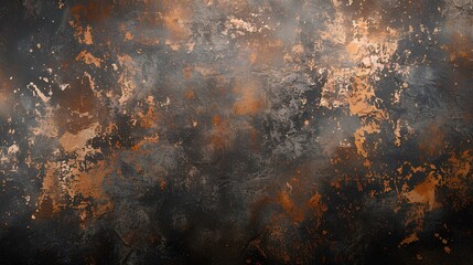 Wall Mural - Rusty Metal Grunge Texture with Fiery Patterns