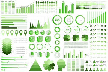 Set of infographic elements data visualization vector design template. Collection for any industry from business or marketing, economy, presentations. 10 EPS