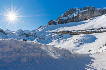 winter hikes in switzerland are always a good opportunity to see the beauty of the snowy mountains