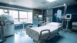 © Engineer Jahid - Patient bed in the hospital room. Healthcare and medical concept. Generative AI