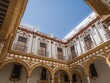 The main courtyard of the old historical women's hospital Nuestra Senora del Carmen hospital in Cádiz, Andalusia, Spain