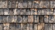 Old wooden shingle roof texture background, seamless pattern