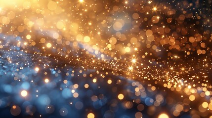 Aufkleber - White sparks and golden stars sparkle on a transparent background. Christmas abstract pattern with sparkles.