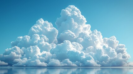 Sticker - Realistic transparency effect shown on transparent clouds isolated on blue background. Modern illustration in EPS10 format