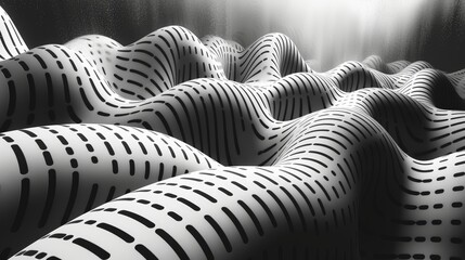 Canvas Print - Undulating Patterns in Monochrome