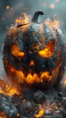 Canvas Print - Blazing Jack-o'-Lantern