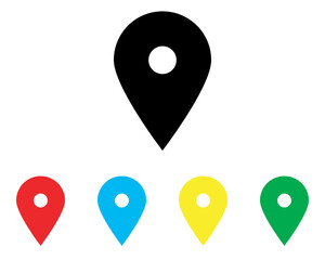 Fototapete - Location icon vector. Pin sign symbol in trendy flat style. Set elements in colored icons. Pointer vector icon illustration isolated on white background