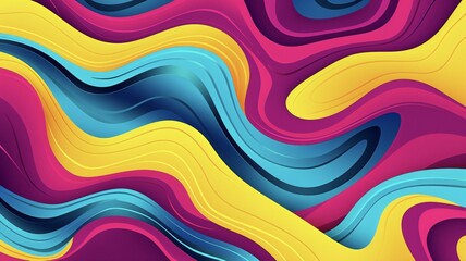 colorful pattern with different designs on a yellow and blue space