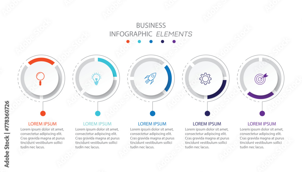 Vector infographic business presentation template . with 5 options ...