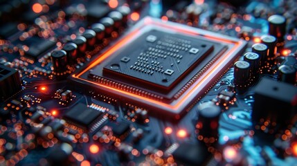 Leinwandbilder - Circuit boards or motherboards with CPU chips, memory boards, GPUs, coolers, over computer parts, electronic hardware development concepts. Upgrades and repairs of electronic devices.