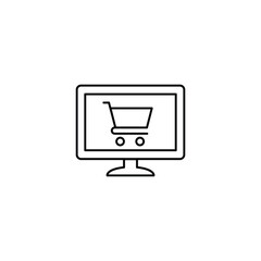 Poster - online Shopping bag icon. computer  sign with the Shopping cart icon.
