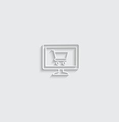 Poster - online Shopping bag icon. computer  sign with the Shopping cart icon.