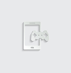 Poster - video games icon vector play game sign