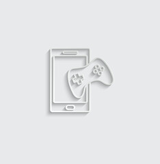 Poster - video games icon vector play game sign