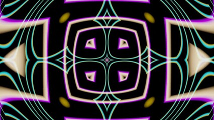 Poster - A seamless 3D rendered looped animation featuring an intricate and dynamic abstract design created using computer graphics.