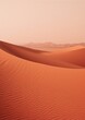 Huge red sand dunes in the middle of the desert with a clear sky
