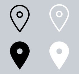 Fototapete - Set of Location icon. Pin icon sign symbol in trendy flat style. Pointer vector icon illustration isolated on gray background