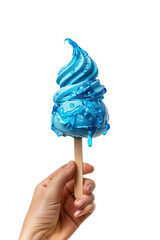 blue ice cream on a transparent background