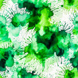 Abstract green and white water color splashes texture