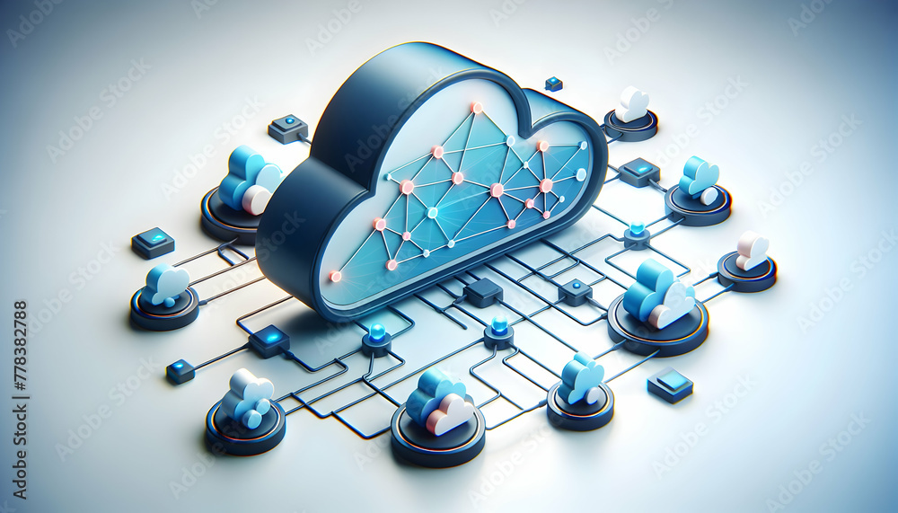 Digital Cloud Router Icon 3d flat icon as Cloud Connectivity A sleek cloud icon connects to ...