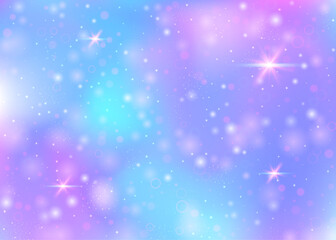 Wall Mural - fairy background with rainbow mesh. mystical universe banner in princess colors. fantasy gradient ba