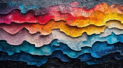 Wall Mural - Puzzle Waves